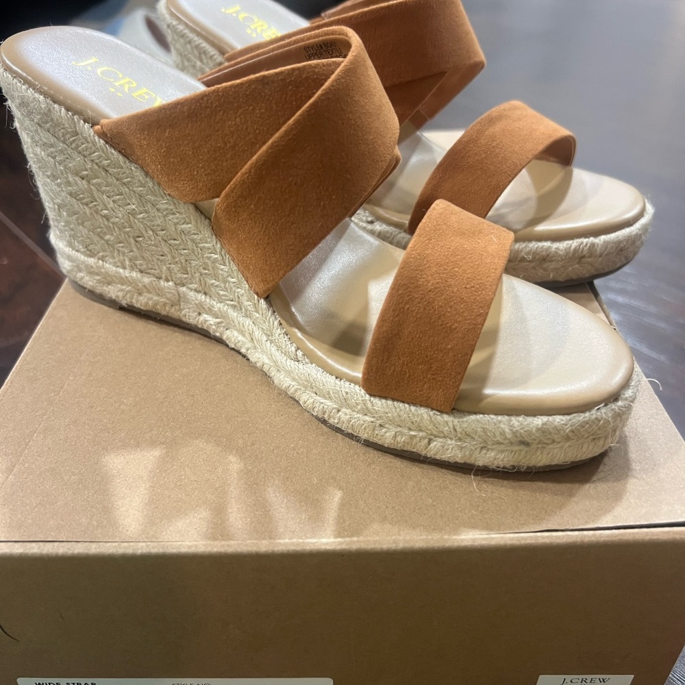 J. Crew Tan Wedge Espadrilles